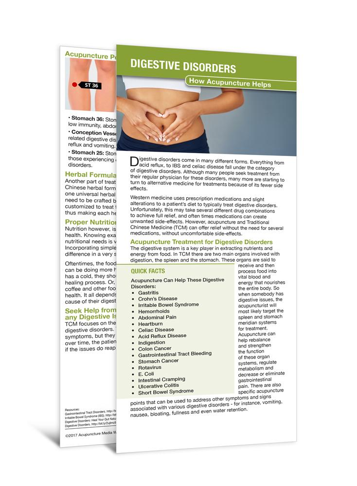 DIGESTIVE DISORDERS - PATIENT EDUCATION CARDS - 50 Per Pack