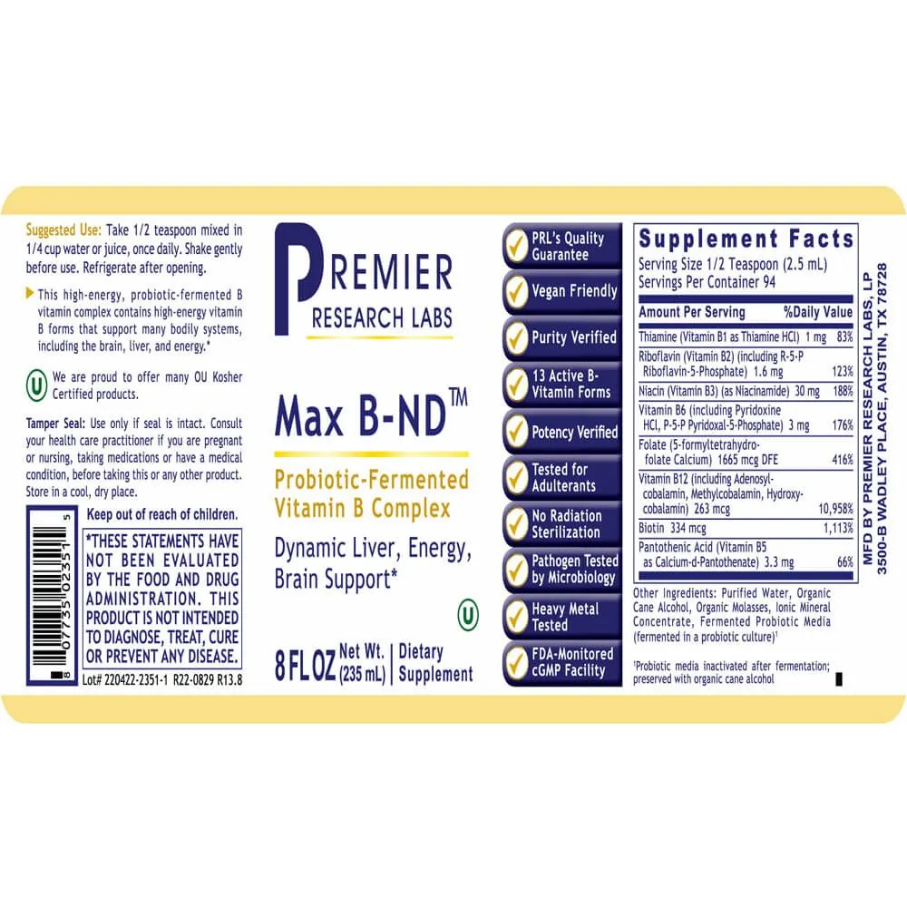 Premier Research Labs Max B-ND 8oz