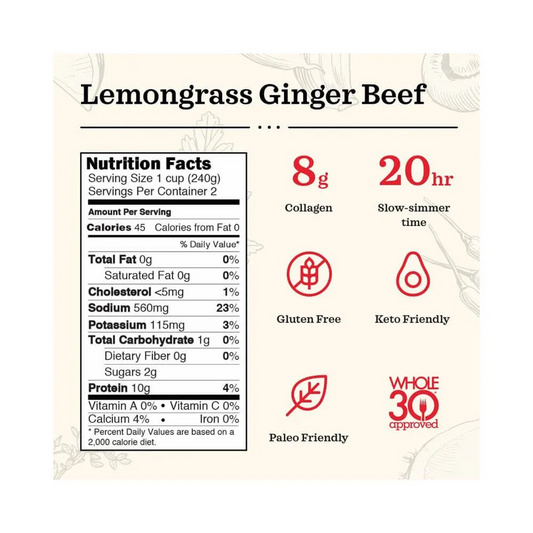 Kettle & Fire Lemongrass Ginger Beef Bone Broth