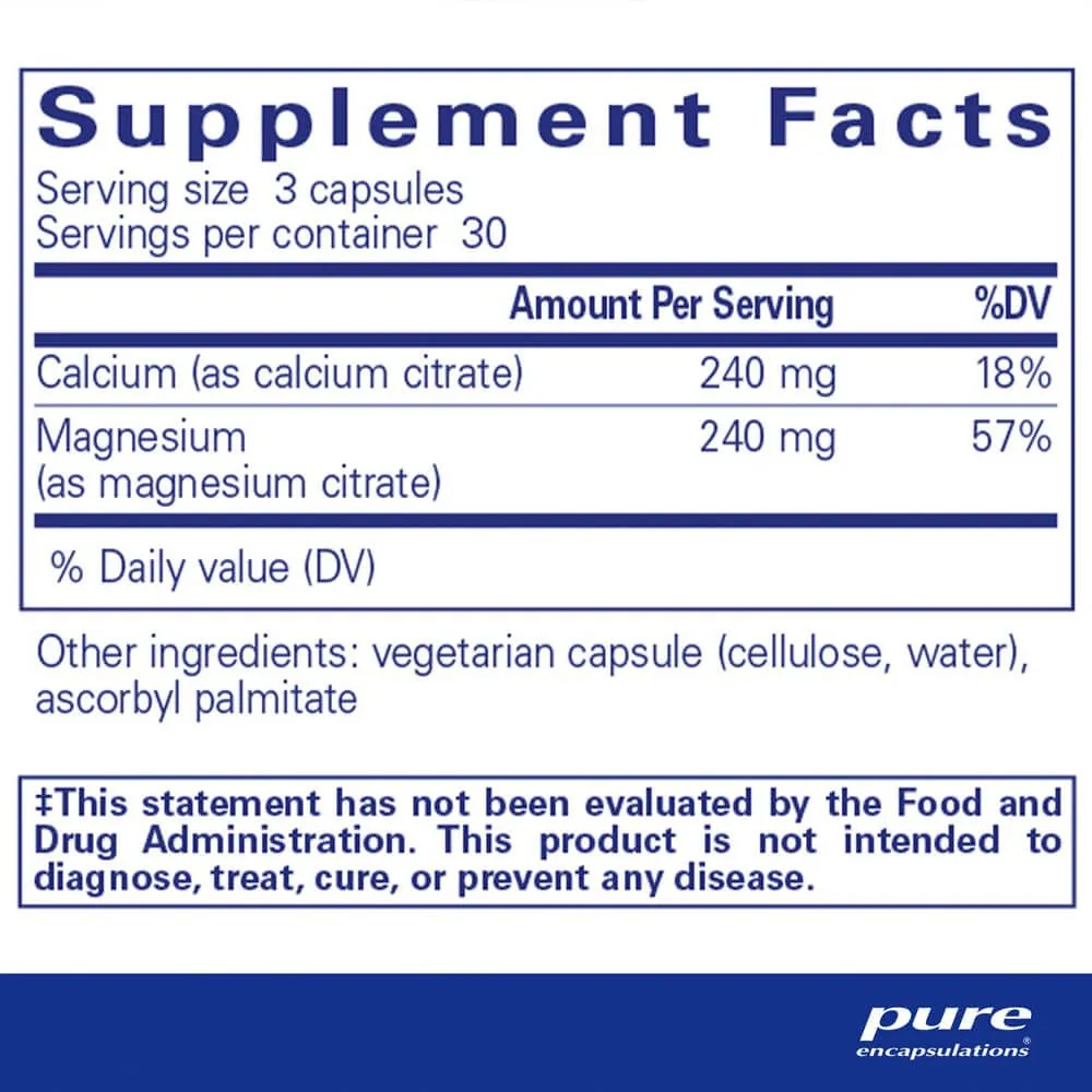 Pure Encapsulations Calcium Magnesium (citrate) - 180 capsules
