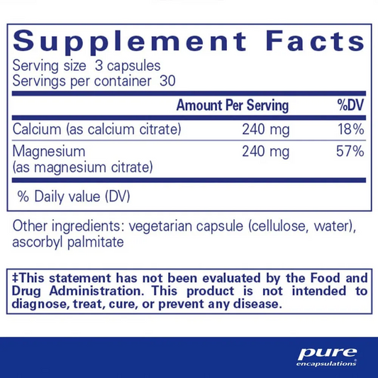Pure Encapsulations Calcium Magnesium (citrate) - 180 capsules