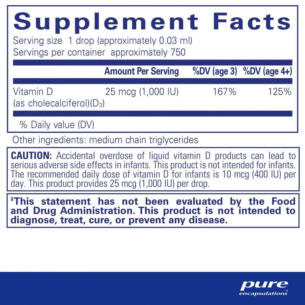 Pure Encapsulations Vitamin D3 Liquid