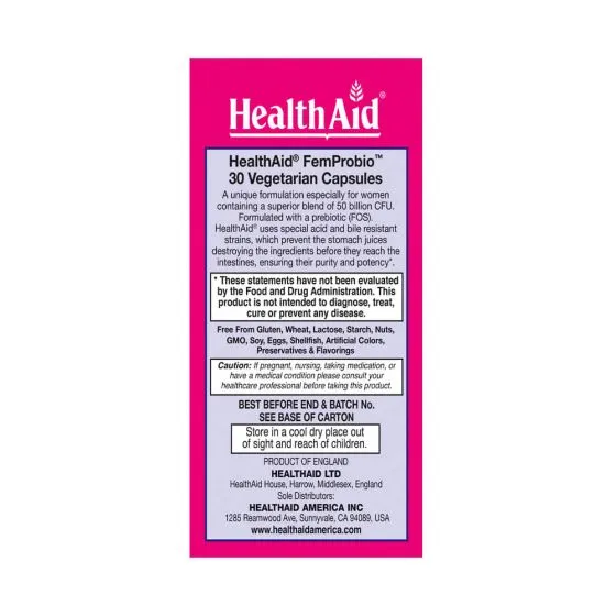 HealthAid Fem Probio 50 billion CFU Capsules