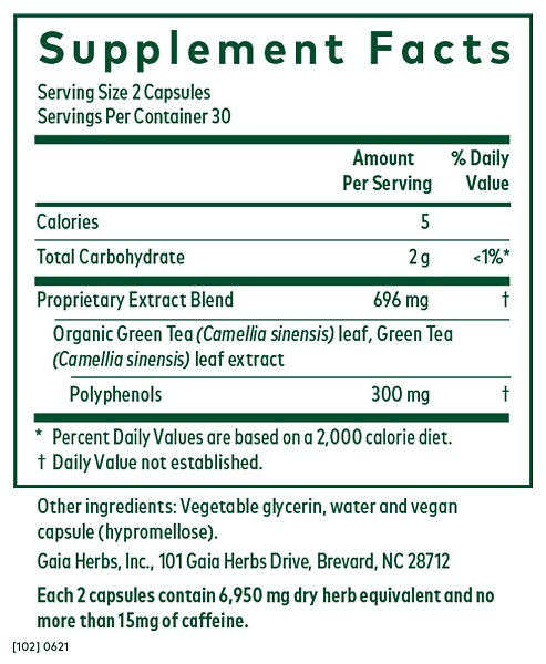 Green Tea Phyto-caps, 60ct - Image 2