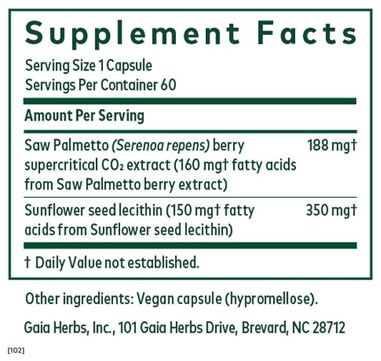 Saw Palmetto Berry Phyto-caps, 60ct - Image 2