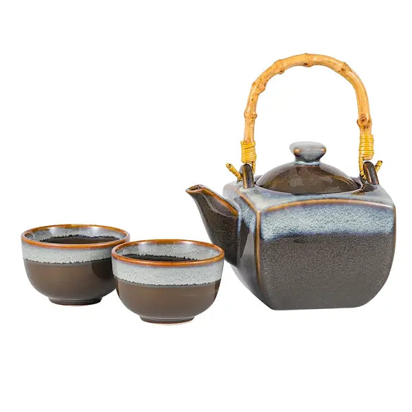 Porcelain Tea Set, Olive Green Glaze - 32oz