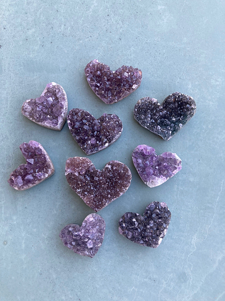 Amethyst Geode Heart, Grade 1 (1.25"-1.5")