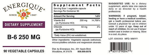 B-6 250 MG, 90 Caps - Image 2