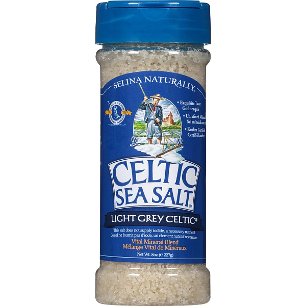 Light Grey Celtic Sea Salt, 8 oz Shaker