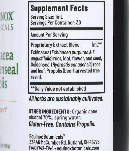 Echinacea, Goldenseal & Propolis Extract 1 oz - Image 2