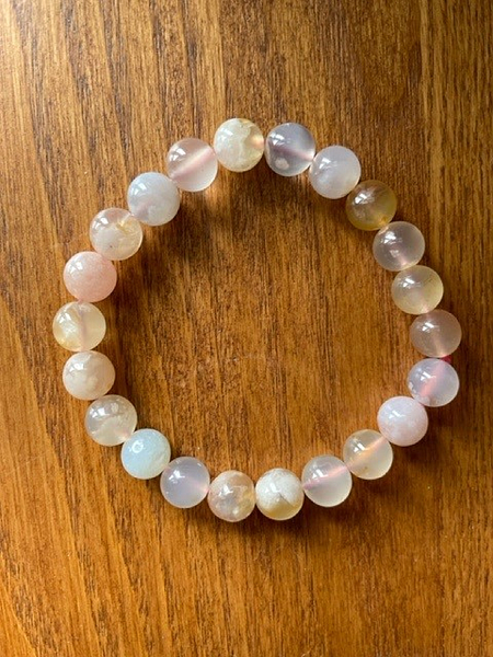 Flower Agate Bracelet, 8mm