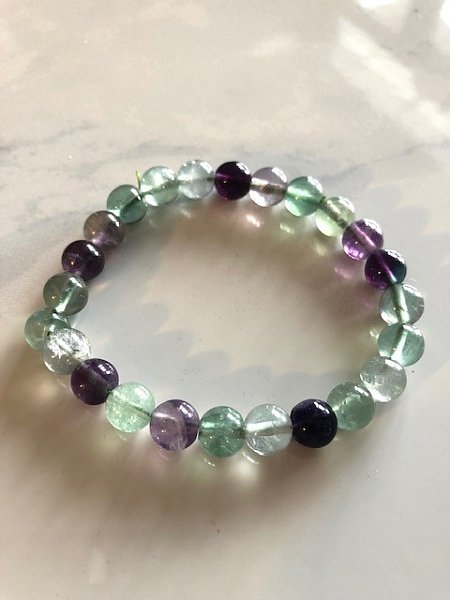 Fluorite 8mm Elastic Gemstone Bracelet