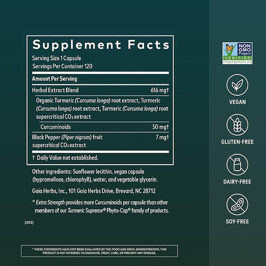 Turmeric Supreme Extra Strength, 120ct - Image 2