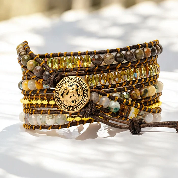 Moonlight Goddess Agate Wrap Bracelet - Image 4