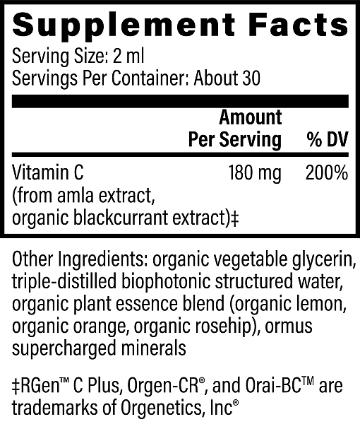 Organic Vitamin C Liquid Drops, 2oz - Image 2