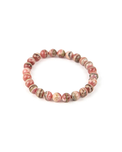 Rhodochrosite Bracelet, 7-8mm beads