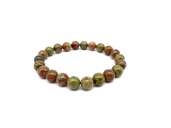 Unakite Bracelet, 8mm