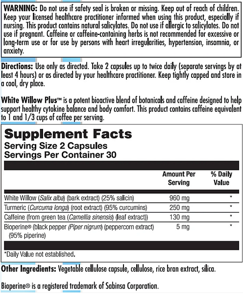 White Willow Plus, 60 capsules - Image 2