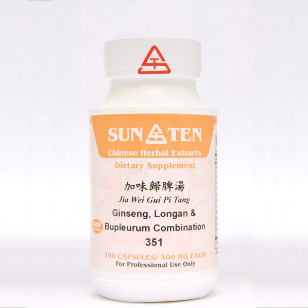 Sun Ten Ginseng - Longan - & Bupleurum Combination 351B - 100 Capsules