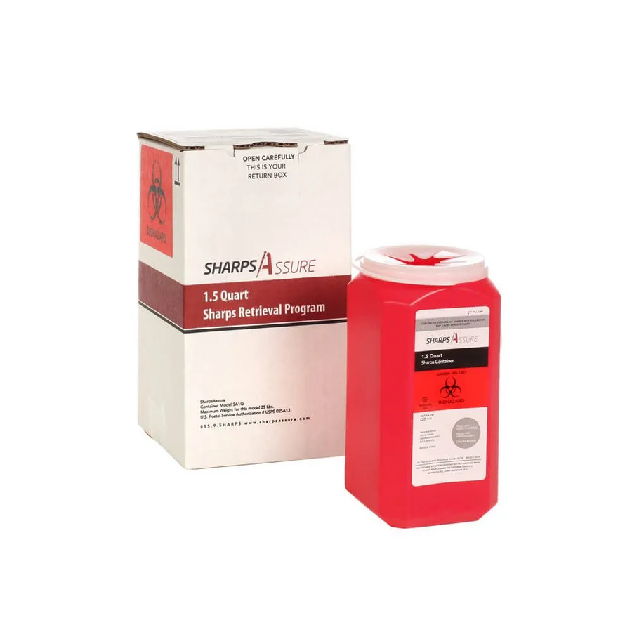 1.5 Quart Sharps Assure© Biohazard by Mail