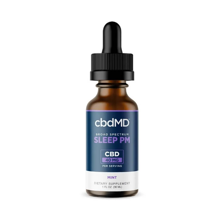 cbdMD Broad Spectrum Sleep PM CBD Oil Tincture Drops - 30mL/1500mg