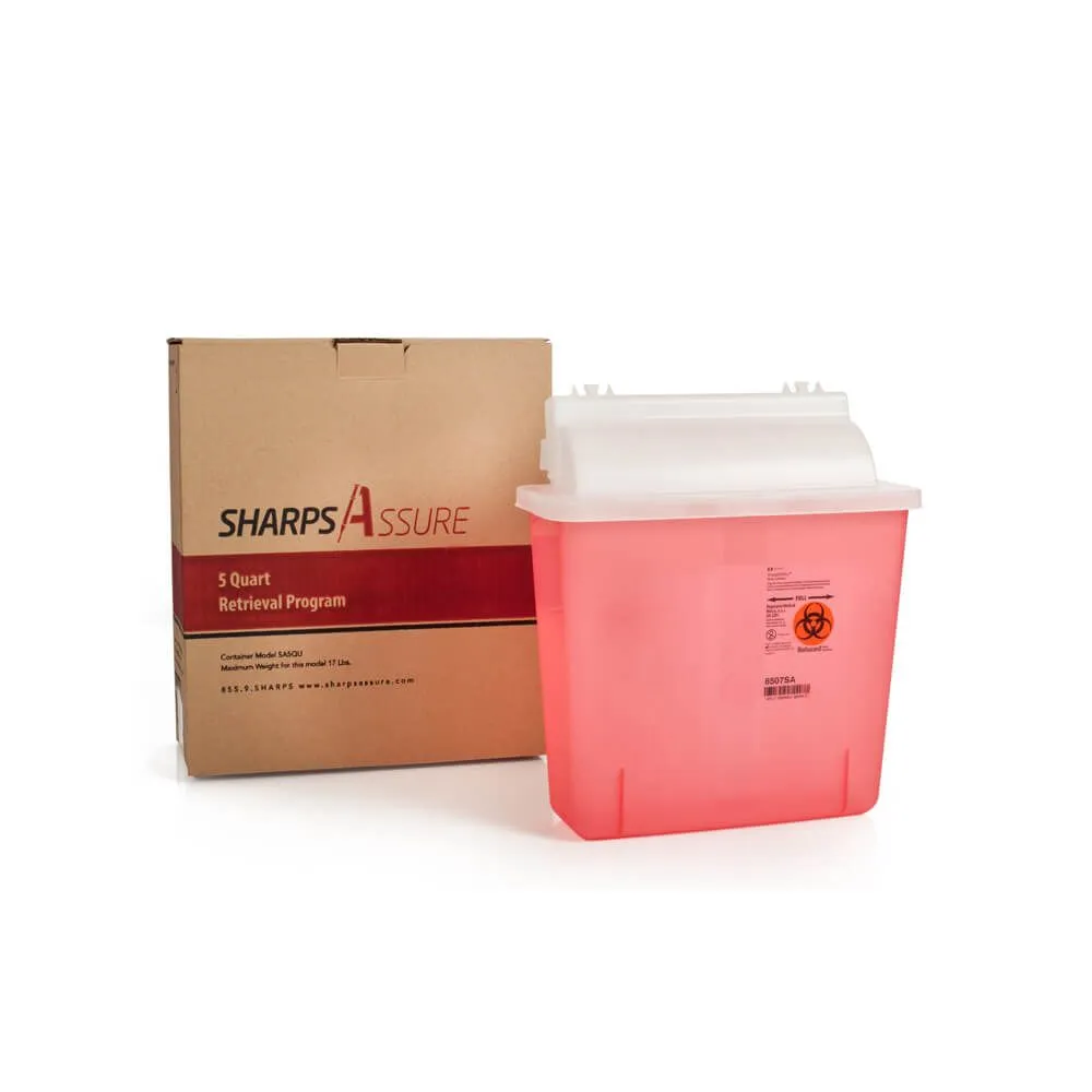 5 Quart Sharps Assure© Biohazard by Mail