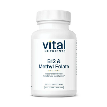 Vital Nutrients B12 + Methyl Folate - 100 Vegan Capsules