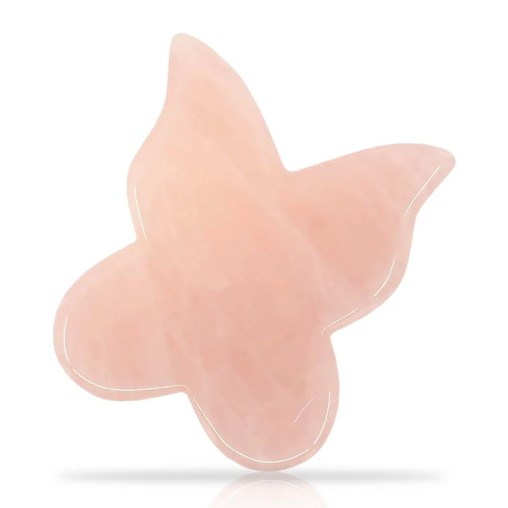Rose Quartz Butterfly-Shaped Gua Sha