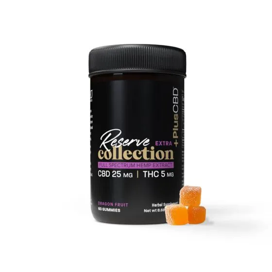 +Plus CBD™ Reserve Collection Extra Gummies 25mg CBD 5mg THC 60ct