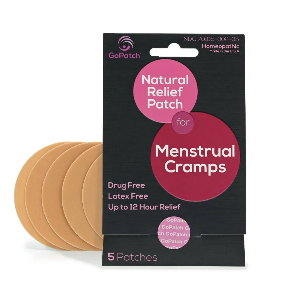 GoPatch Menstrual Cramps Natural Relief Homeopathic Patch Pack of 5