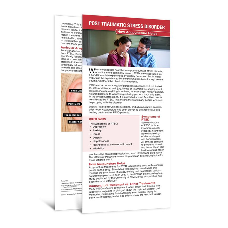 POST TRAUMATIC STRESS DISORDER - PATIENT EDUCATION CARDS - 50 Per Pack