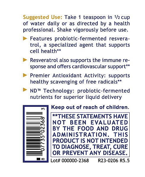 Resveratrol, 8 fl oz - Image 3
