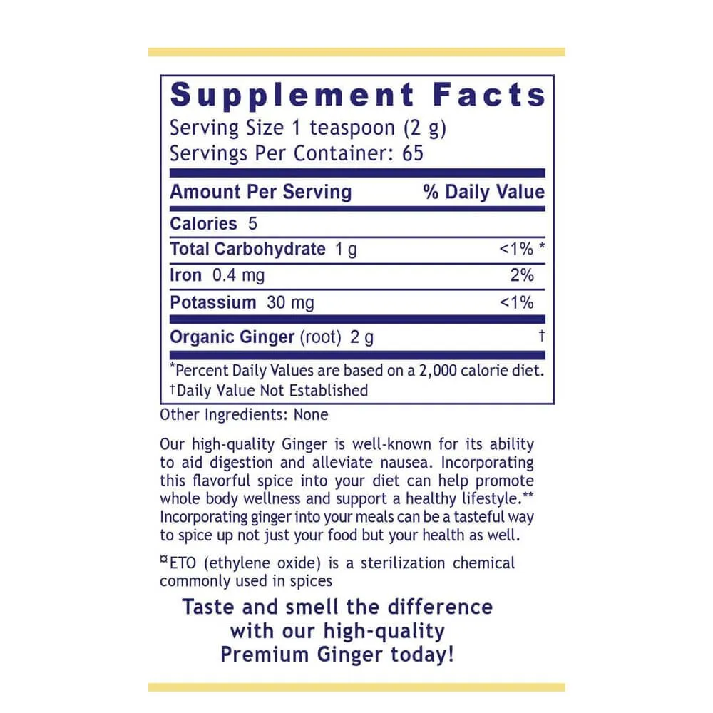 Premier Research Labs Organic Ginger Powder