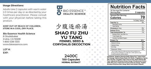 Shao Fu Zhu Yu Tang, 100 Capsules