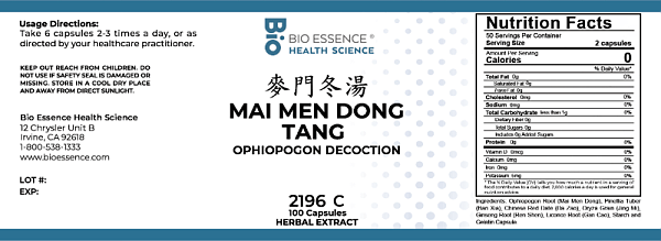 Mai Men Dong Tang Capsules, 100ct