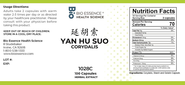 Yan Hu Suo Capsules, 100ct