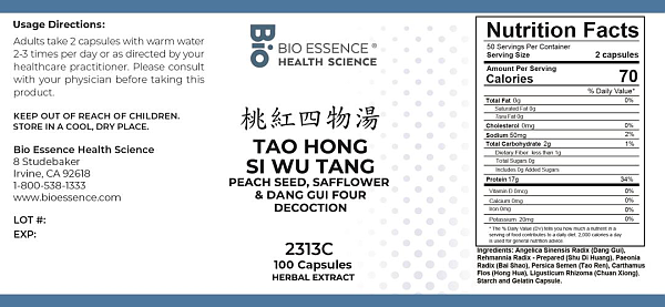 Tao Hong Si Wu Tang Capsules, 100ct