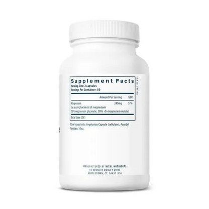 Vital Nutrients Magnesium Glycinate + Malate - 100 Capsules