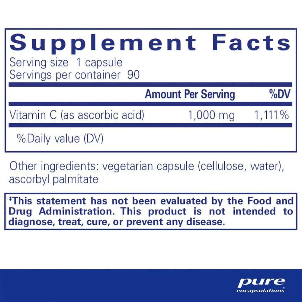 Pure Encapsulations Ascorbic Acid 1 gram