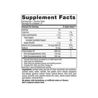 Nordic Naturals Zero Sugar Prenatal DHA Gummy Chews