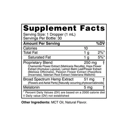cbdMD Broad Spectrum Sleep PM CBD Oil Tincture Drops - 30mL/1500mg