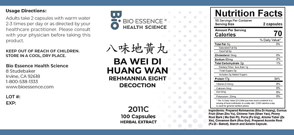 Ba Wei Di Huang Wan Capsules