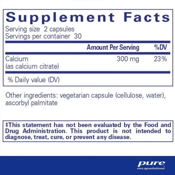 Pure Encapsulations Calcium Citrate - 180 capsules