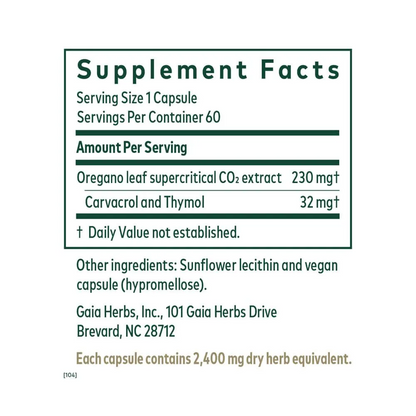 Gaia Herbs PRO Oil of Oregano - 60 Capsules