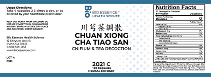 Chuan Xiong Cha Tiao San Capsules, 100ct