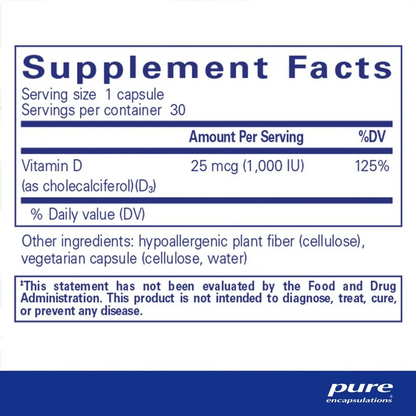 Pure Encapsulations Vitamin D3 1