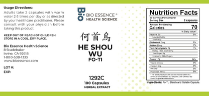 He Shou Wu Capsules (Fo-Ti), 100ct