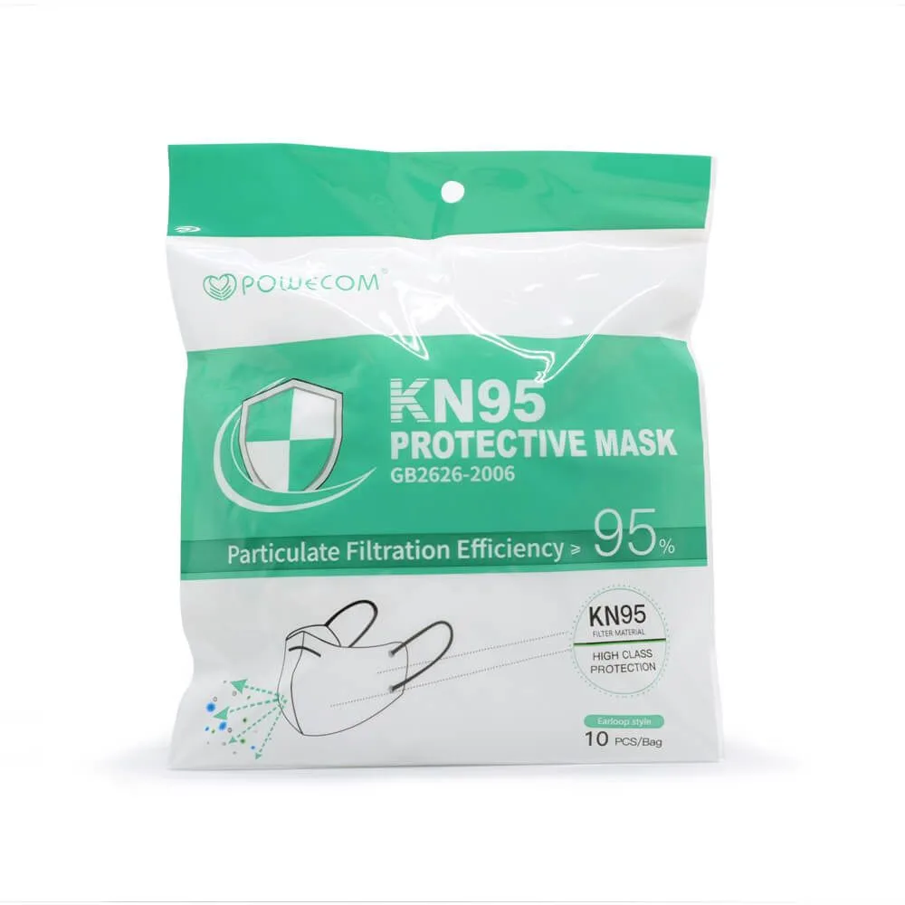 Powecom KN95 Respirator Mask - White - Pack of 10