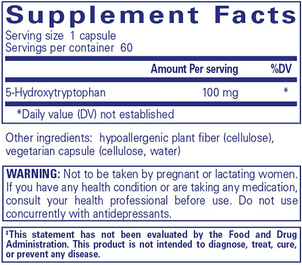 5-HTP, 100 mg (180 capsules) - Image 2