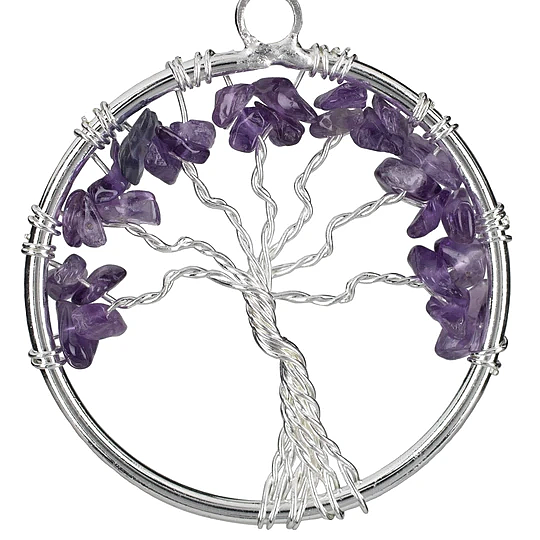 Amethyst Chakra Gemstone Tree of Life Necklace